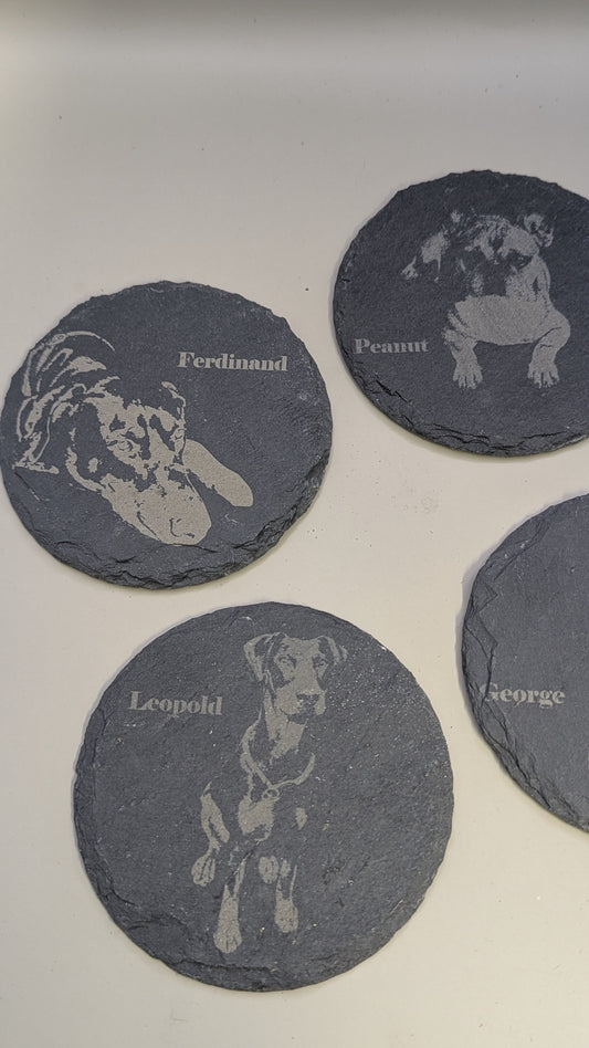 Runde Schiefer-Untersetzer – individuelle Lasergravur ab 1 Stück