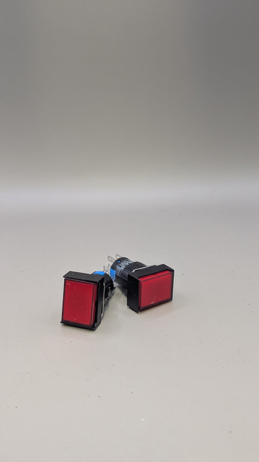 Sci-Fi Push Buttons – funktionsfähige Druckknöpfe, rechteckig, rot