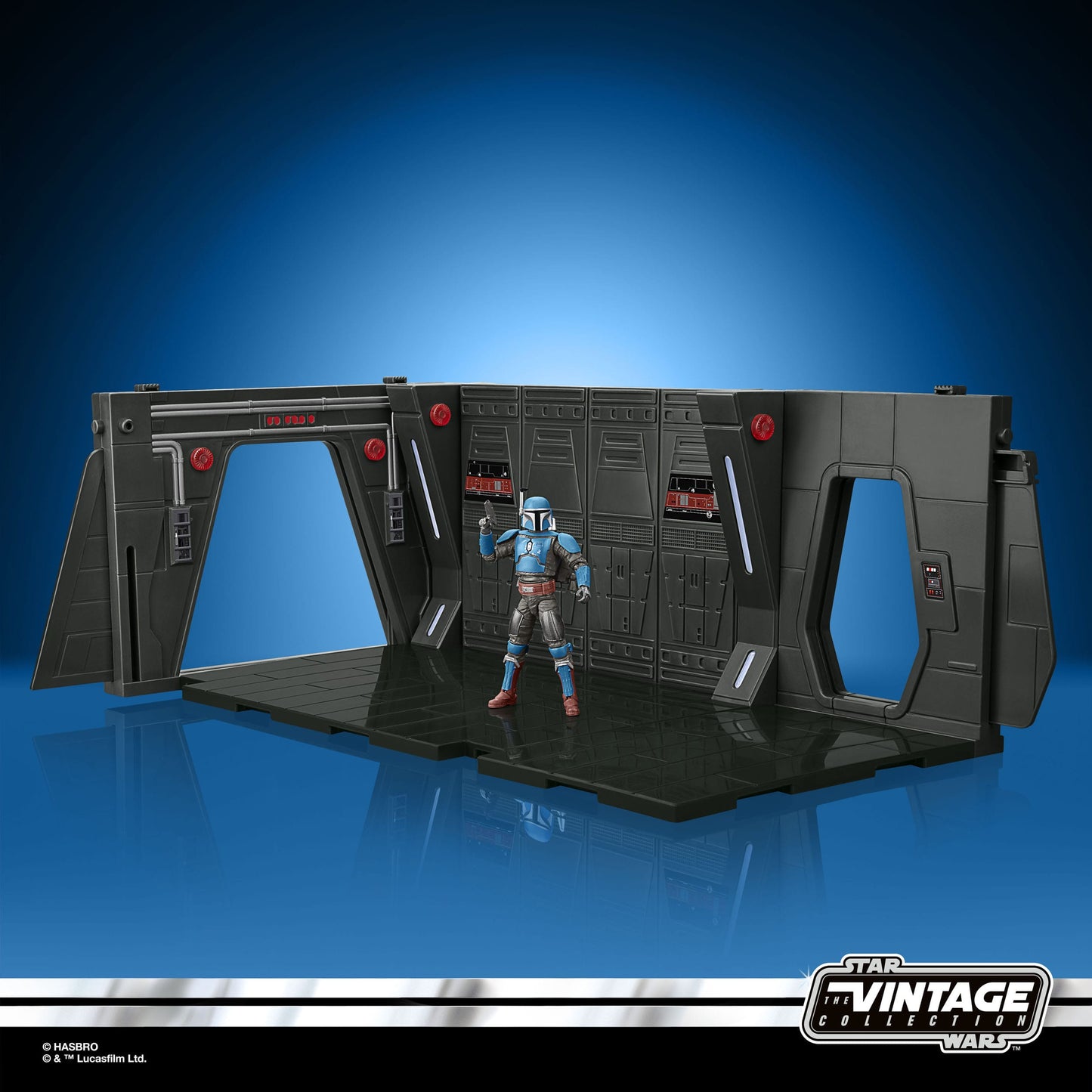 Star Wars: The Mandalorian Vintage Collection Moff Gideon's Imperial Light Cruiser Hallway mit Mandalorian Privateer Actionfigur 10 cm