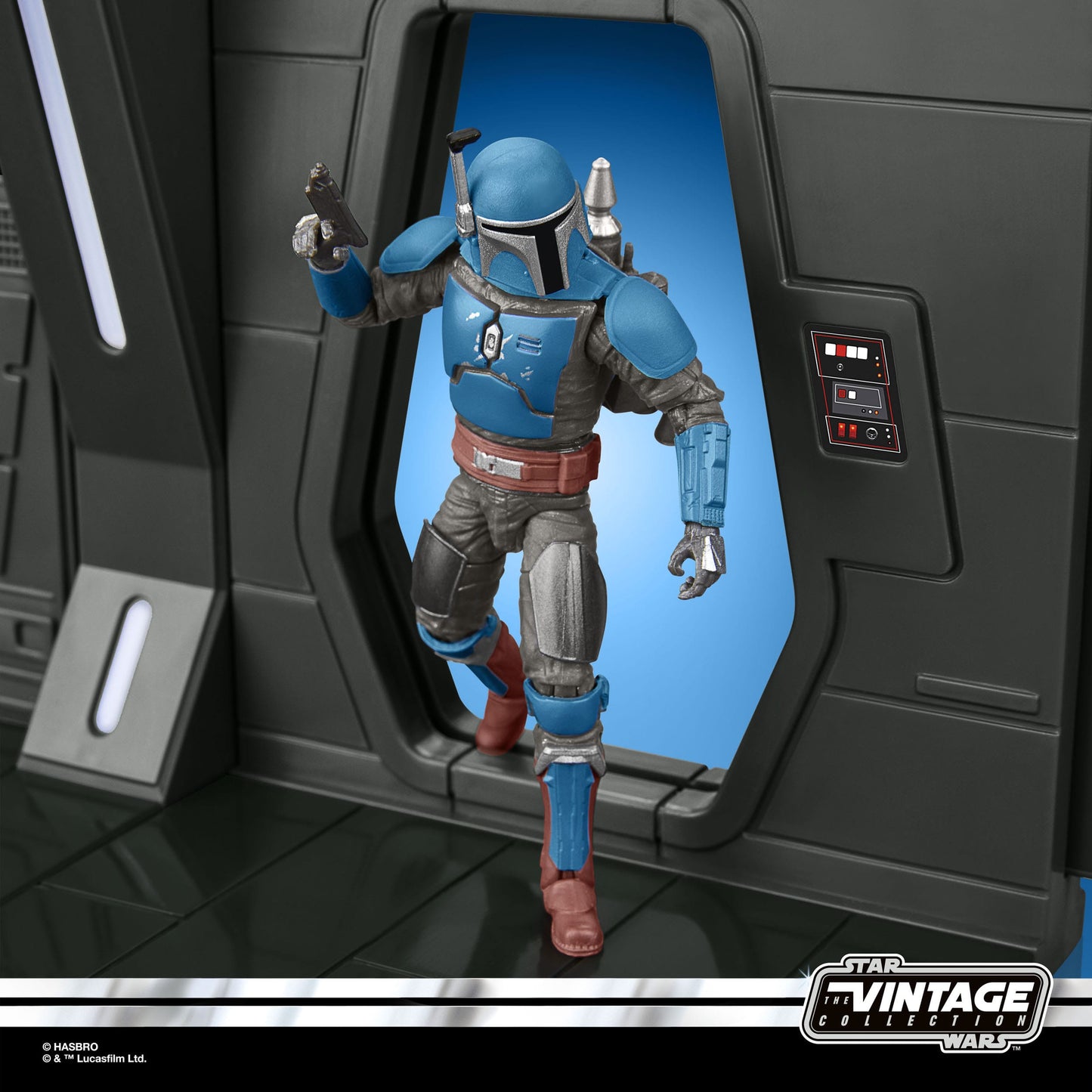 Star Wars: The Mandalorian Vintage Collection Moff Gideon's Imperial Light Cruiser Hallway mit Mandalorian Privateer Actionfigur 10 cm
